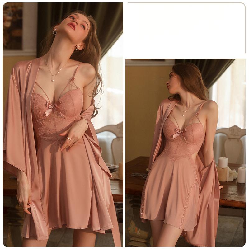 French Lace Sleep Dress with Gown